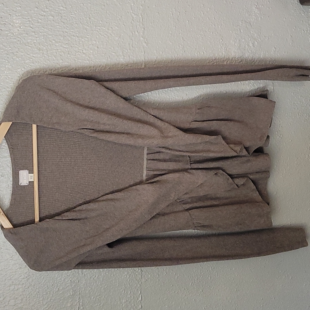 Converse Open Front Textured sleeve Cardigan Sweater